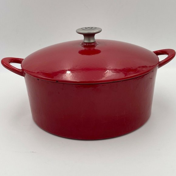 Round Dutch Oven MARIO BATALI by DANKS Cast Iron Enameled Red - Picture 6 of 9